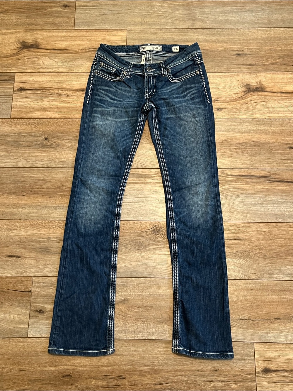 BKE Stella Slim Boot Jeans Women’s 28L Dark Wash Stretch Denim 28x33.5
